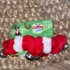NWT Petco dog canine pet red white plaid bell collar small medium S/M
